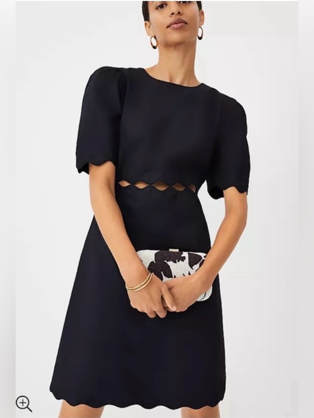 Ann Taylor EUC Black Dress with Middle Cutout Accent Sz 10 Classic Dinner Party